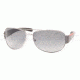 Prada Linea Rosa Sunglasses PS52GS 1BC3M1-6515 - Silver Frame, Gray Gradient Lenses