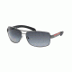 Prada Linea Rosa Sunglasses PS54IS 7CQ5W1-65 - Gunmetal Frame, Polar Grey Gradient Lenses