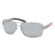 Prada Linea Rosa Sunglasses PS54IS 7CQ7W1-6514 - Gunmetal Demi Shiny Silver Mirror