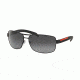 Prada Linea Rosa Sunglasses PS54IS DG05W1-65 - Black Rubber Frame, Polar Grey Lenses