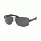 Prada Linea Rosa Sunglasses PS54IS DG05Z1-65 - Black Rubber Frame, Polar Grey Lenses