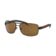 Prada Linea Rosa Sunglasses PS54IS UEA5Y1-65 - Brown Rubber Frame, Polar Brown Lenses