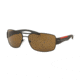 Prada PS53NS Progressive Prescription Sunglasses PS53NS-UEA5Y1-65 - Lens Diameter 65 mm, Frame Color Brown Rubber