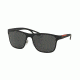 Prada LJ SILVER PS56QS Single Vision Prescription Sunglasses PS56QS-DG01A1-56 - Lens Diameter 56 mm, Frame Color Black Rubber