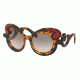 Prada MINIMAL BAROQUE PR23NS Sunglasses VAK4K0-52 - Black / Havana Frame, Pink Gradient Grey Lenses