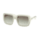 Prada ORNATE PR30QS Sunglasses 7S30A7-56 - Ivory Frame, Grey Gradient Lenses