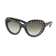 Prada ORNATE PR31QS Single Vision Prescription Sunglasses PR31QS-1AB0A7-57 - Lens Diameter 57 mm, Frame Color Black