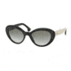 Prada PORTRAIT PR15QS Single Vision Prescription Sunglasses PR15QS-1AB0A7-53 - Lens Diameter 53 mm, Frame Color Black