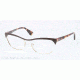 Prada PORTRAIT PR57QV Progressive Prescription Eyeglasses QE61O1-56 - Brown/pale Gold Frame