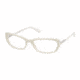 Prada PR03NV SV Prescription Eyeglasses - Ivory Trap Frame / 55 mm Prescription Lenses, AB11O1-5517