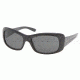 Prada PR04LS SV Prescription Sunglasses - Gloss Black Gray Frame / 57 mm Prescription Lenses, 1AB1A1-5716