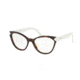 Prada PR02TVF Progressive Prescription Eyeglasses 2AU1O1-54 - Havana Frame