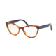 Prada PR02TVF Progressive Prescription Eyeglasses 4BW1O1-54 - Medium Havana Frame
