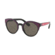 Prada PR03US Single Vision Prescription Sunglasses, 53mm, Black/bordeaux/fuxia, PR03US-SSA5S2-53-SV