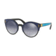 Prada PR03US Single Vision Prescription Sunglasses, 53mm, Black/blue/yellow, PR03US-SUI3A0-53-SV