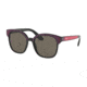 Prada PR05US Single Vision Prescription Sunglasses, 53mm, Black/bordeaux/fuxia, PR05US-SSA5S2-53-SV