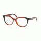 Prada PR05UVF Single Vision Prescription Eyeglasses VYO1O1-54 - Black/bordeaux/black Frame