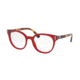 Prada PR06TVF Eyeglass Frames ACB1O1-52 - Transparent / Red Frame