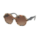 Prada PR06US Sunglasses CO56S1-52 - Havana/ears Avio Blue Frame, Brown Gradient Lenses
