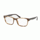 Prada PR06UV Single Vision Prescription Eyeglasses VYQ1O1-54 - Striped Brown Frame