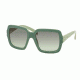 Prada PR07RS Sunglasses TKQ4K1-56 - Opal Dark Green On Green Frame, Green Gradient Grey Lenses