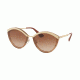 Prada PR07US Single Vision Prescription Sunglasses PR07US-726088-64 - Lens Diameter 64 mm, Frame Color Sand Gold/brown