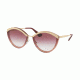 Prada PR07US Single Vision Prescription Sunglasses PR07US-967094-64 - Lens Diameter 64 mm, Frame Color Gold/pink