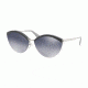 Prada PR07US Sunglasses KI53A0-64 - Grey Frame, Grey Grad Blue Mirror Silver Lenses