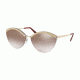 Prada PR07US Sunglasses KNG4O0-64 - Sand Pale Gold/light Brown Frame, Gradient Brown Mirror Silver Lenses