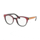 Prada PR08UVF Single Vision Prescription Eyeglasses SVS1O1-52 - Black/fuxia/yellow Frame