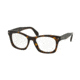 Prada PR11SV Single Vision Prescription Eyeglasses 2AU1O1-53 - Havana Frame