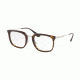 Prada PR11UV Single Vision Prescription Eyeglasses 2AU1O1-49 - Havana Frame
