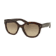 Prada PR12SSF Sunglasses 2AU3D0-53 - Havana Frame, Light Brown Grad Light Grey Lenses