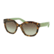 Prada PR12SSF Sunglasses UEZ4K1-53 - Spotted Brown Green Frame, Green Gradient Grey Lenses