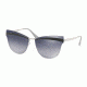 Prada PR12US Sunglasses KI53A0-65 - Grey Frame, Grey Grad Blue Mirror Silver Lenses
