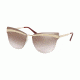 Prada PR12US Sunglasses KNG4O0-65 - Beige/marrone Chiaro Frame, Gradient Brown Mirror Silver Lenses