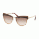 Prada PR12US Sunglasses KOF0A6-65 - Pale Gold/antique Pink Frame, Brown Gradient Lenses