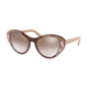 Prada PR14US Sunglasses LJ84O0-55 - Bordeaux Frame, Gradient Brown Mirror Silver Lenses
