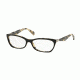 Prada PR15PV Eyeglass Frames ROK1O1-53 - Top Black/white Havana Frame