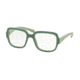 Prada PR15RV Eyeglass Frames TKQ1O1-53 - Opal Dark Green On Green Frame