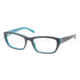 Prada PR18OV Single Vision Prescription Eyeglasses JAD1O1-5218 - Top Blue/Azure Frame, Demo Lens Lenses