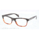 Prada PR19PV Bifocal Prescription Eyeglasses QE11O1-53 - Mimetic Bronw/brown Transp Frame