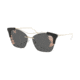 Prada PR21US Sunglasses ZO8238-56 - Pale Gold Frame, Dk Grey Tamp Ibiscus Rose Gold Lenses