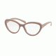 Prada PR25RV Bifocal Prescription Eyeglasses TKP1O1-54 - Opal Pink On Matte Pink Frame