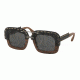 Prada PR26RS Sunglasses UA61A1-51 - Nut Canaletto/black Leather Frame, Grey Gradient Lenses