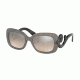 Prada PR27OS Sunglasses UBV4P0-54 - Dark Grey Matte Transparent Frame, Lt Brown Grad Lt Grey Mirr Sil Lenses
