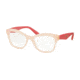 Prada PR29RVF Single Vision Prescription Eyeglasses UEW1O1-54 - Opal Pink Frame