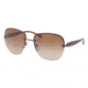 Prada PR50OS Sunglasses ACD1Z1-6017 - Matte Brown Frame, Brown Gradient Lenses