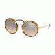 Prada PR50TS Single Vision Prescription Sunglasses PR50TS-KJN4P0-54 - Lens Diameter 54 mm, Frame Color Striped Brown Orange