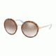 Prada PR50TS Single Vision Prescription Sunglasses, 54mm, Striped Brown/azure, PR50TS-KJO4O0-54-SV